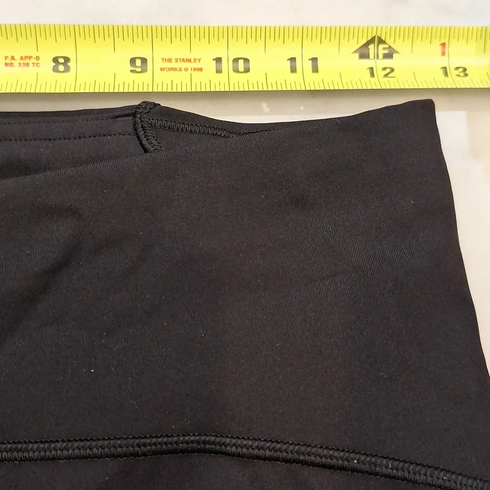 Lululemon Black Cropped Sheer Side Leg‎ Panel Midrise Leggings Sz 8 Yoga Walking